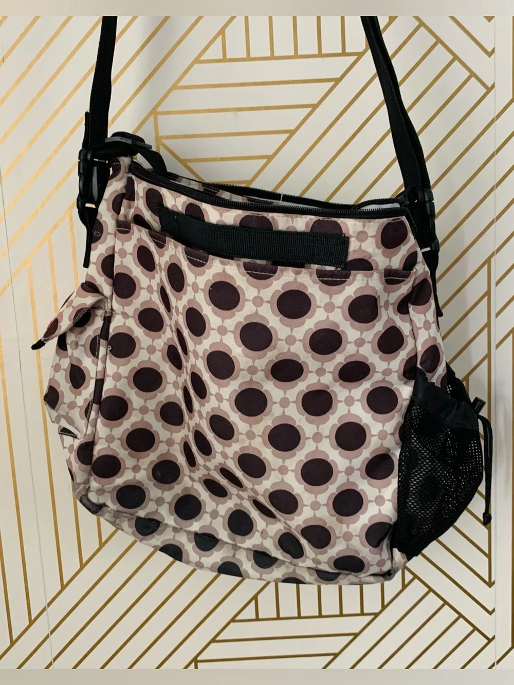 Skip Hop Diaper bag / baby bag abstract floral print pockets shoulder strap